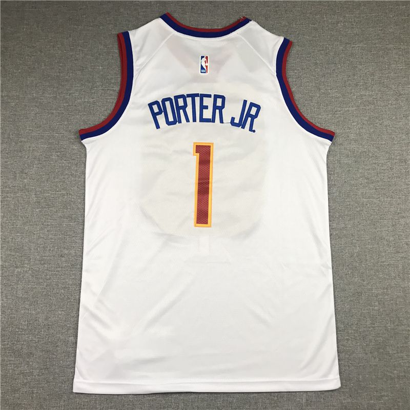 Men Denver Nuggets 1 Porter jr White Game 2021 Nike NBA Jersey1